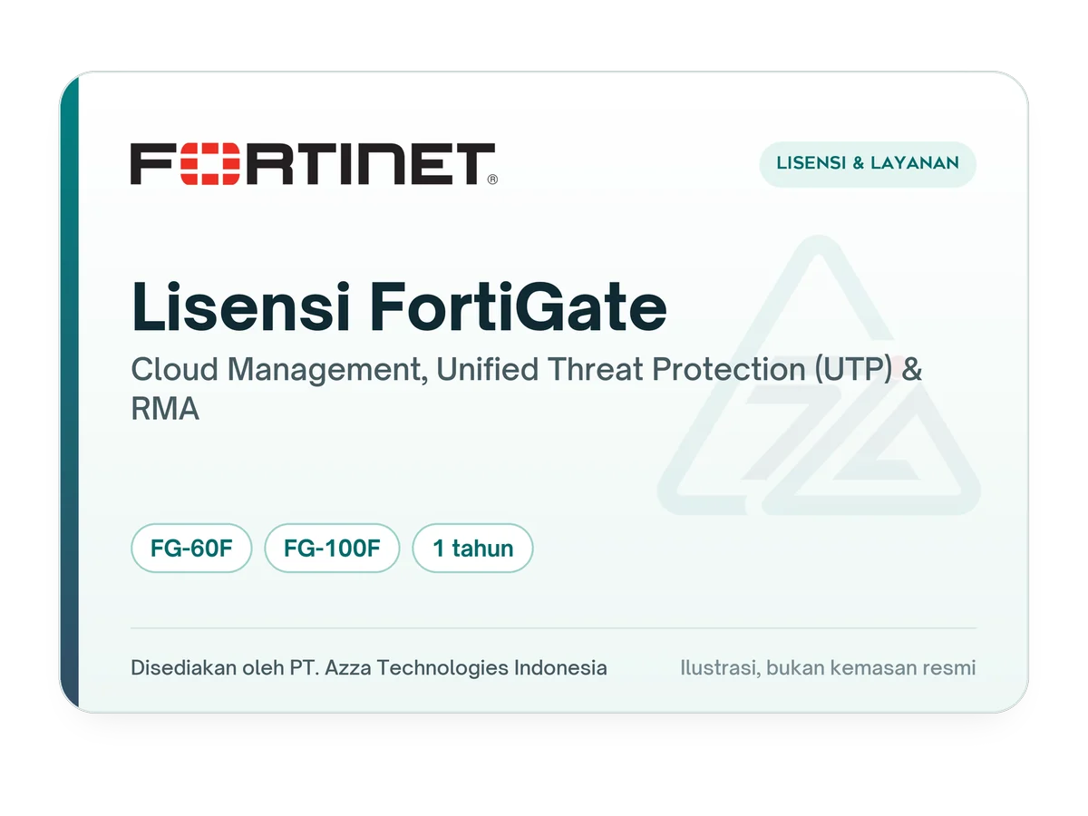 Ilustrasi kartu lisensi Lisensi FortiGate (Cloud Management, UTP & RMA)