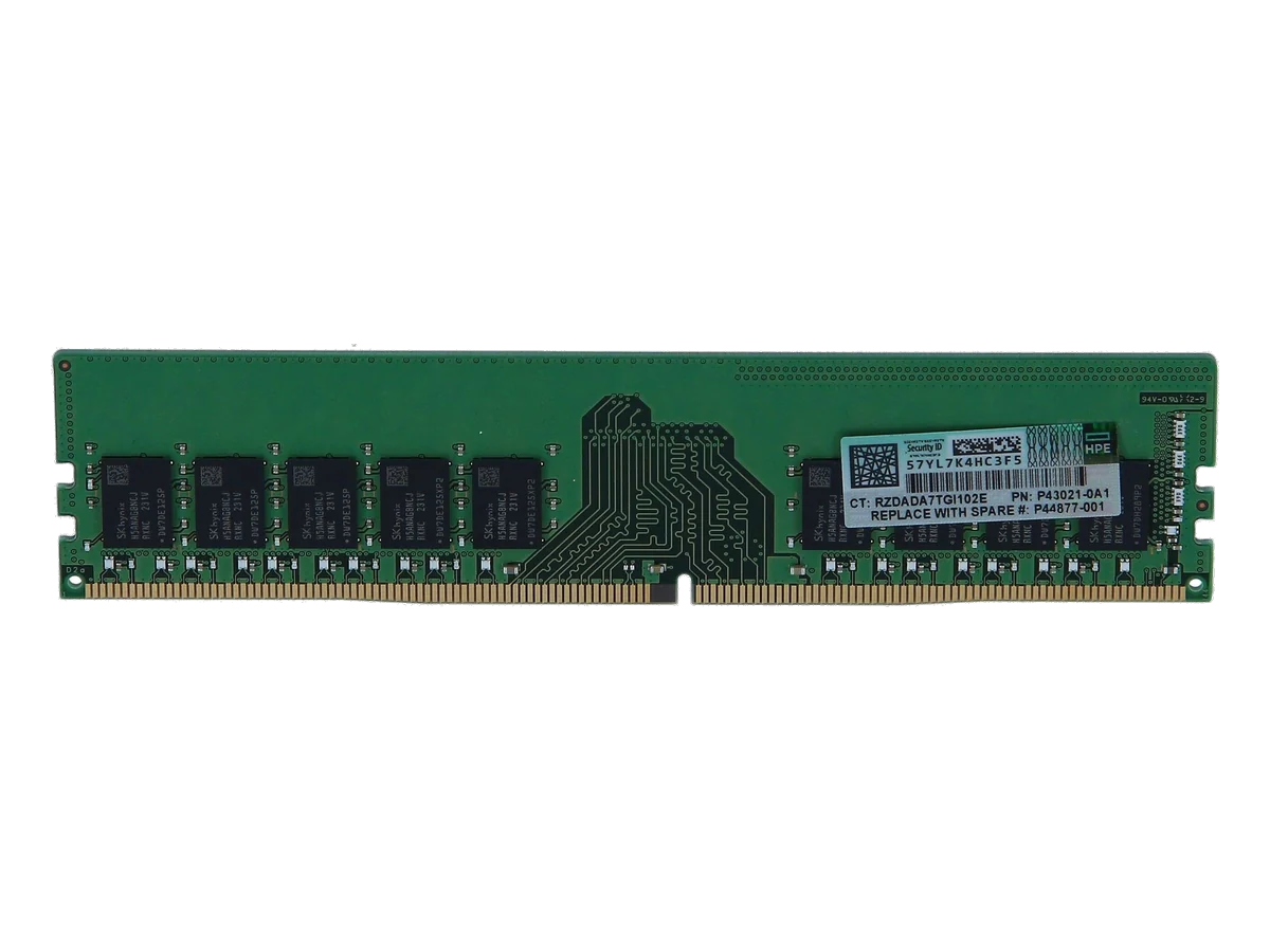 Memory Server HPE DDR4-3200 ECC Unbuffered UDIMM, HPE 16GB 1Rx8 DDR4-3200 ECC UDIMM P43019-B21 (label modul PN P43021-0A1, spare P44877-001)