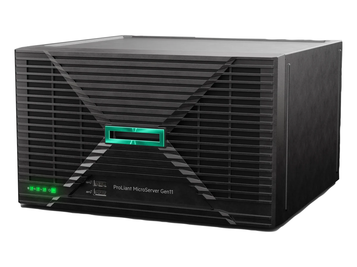 HPE ProLiant MicroServer Gen11, tampak serong
