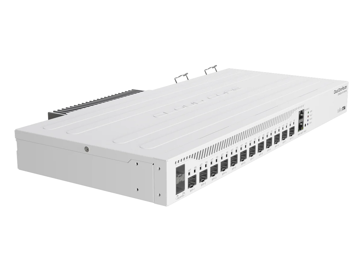 MikroTik CCR2004-1G-12S+2XS, tampak serong