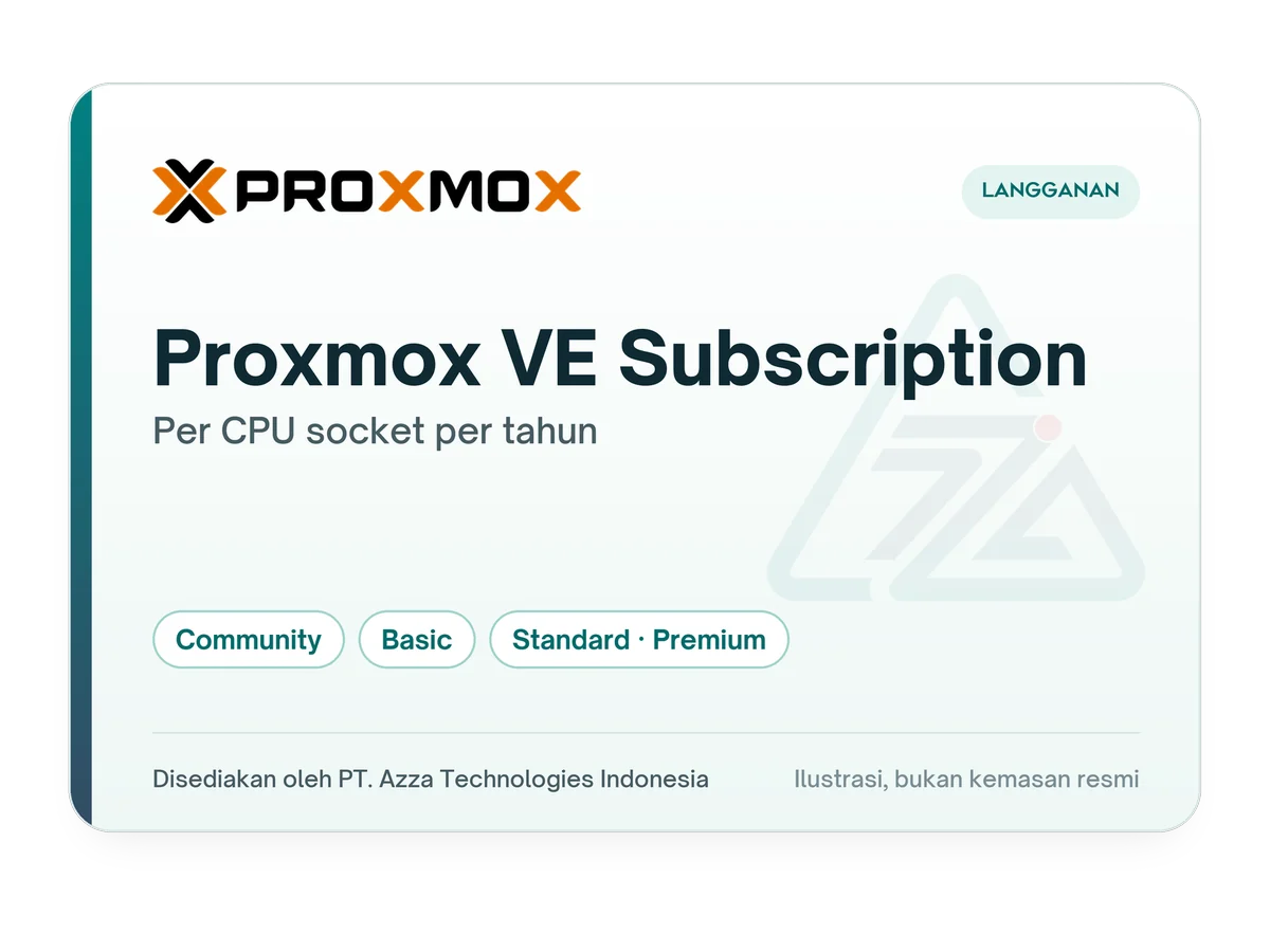 Ilustrasi kartu lisensi Proxmox VE Subscription