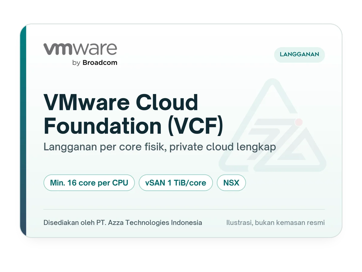Ilustrasi kartu lisensi VMware Cloud Foundation (VCF)